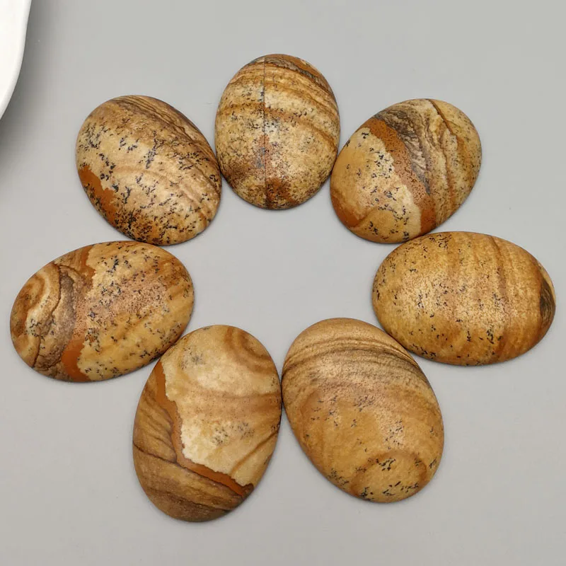 Fashion Natural picture stone beads no hole charms 30x40mm Oval CAB CABOCHON for jewelry making 10pcs/lot
Fashion Natural picture stone beads no hole charms 30x40mm Oval CAB CABOCHON for jewelry making 10pcs/lot