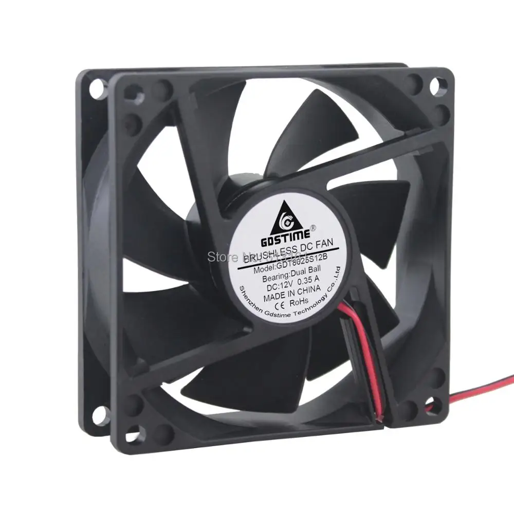 2 Pieces Gdstime High Speed 80x80x25mm Computer 8cm 12V 2Pin Ball 80mm DC Cooling Fan
2 Pieces Gdstime High Speed 80x80x25mm Computer 8cm 12V 2Pin Ball 80mm DC Cooling Fan