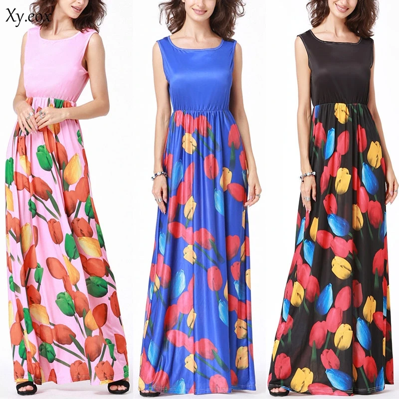 Summer Women's Sleeveless Long Dress Ladies Floral Casual Beach Party Maxi Dress
Summer Women's Sleeveless Long Dress Ladies Floral Casual Beach Party Maxi Dress