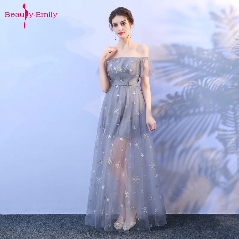 Beauty Emily Long stars decorated tulle Evening Dress Strapless Chiffon High Split Off The Shoulder Formal Occasion Dresses
Beauty Emily Long stars decorated tulle Evening Dress Strapless Chiffon High Split Off The Shoulder Formal Occasion Dresses