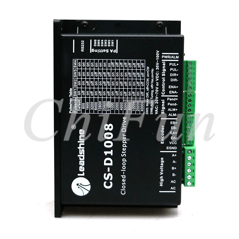 Leadshine CS-D1008 V3.0 version closed loop 2-phase stepper drive controller 20-80 VAC or 30-100 VDC
Leadshine CS-D1008 V3.0 version closed loop 2-phase stepper drive controller 20-80 VAC or 30-100 VDC