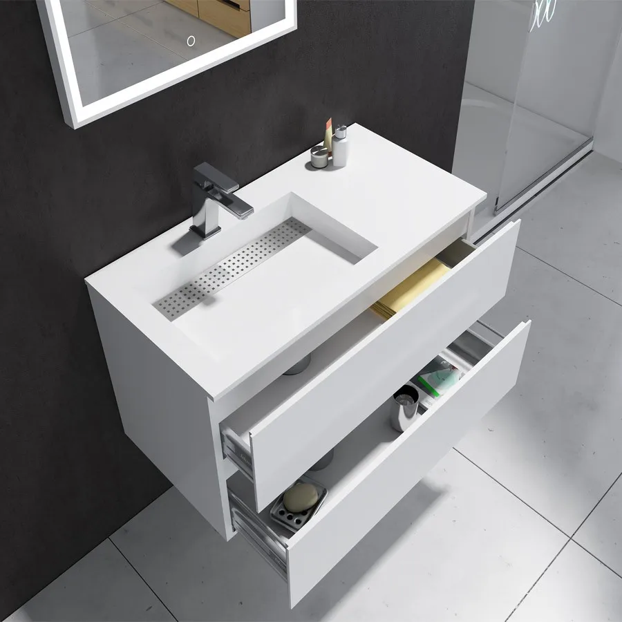 900mm Modern Up-market Design Units Wall Mounted Cabinet Soft closing technique Solid Surface Stone Basin Vanity 2914A
900mm Modern Up-market Design Units Wall Mounted Cabinet Soft closing technique Solid Surface Stone Basin Vanity 2914A