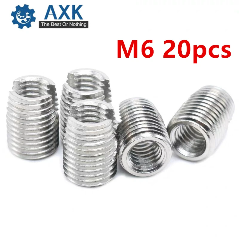 20pcs Stainless Steel M6 Self Tapping Thread Insert Screw Bushing M6*1.0*14mm 302 Slotted Type Wire Thread Repair Insert
20pcs Stainless Steel M6 Self Tapping Thread Insert Screw Bushing M6*1.0*14mm 302 Slotted Type Wire Thread Repair Insert