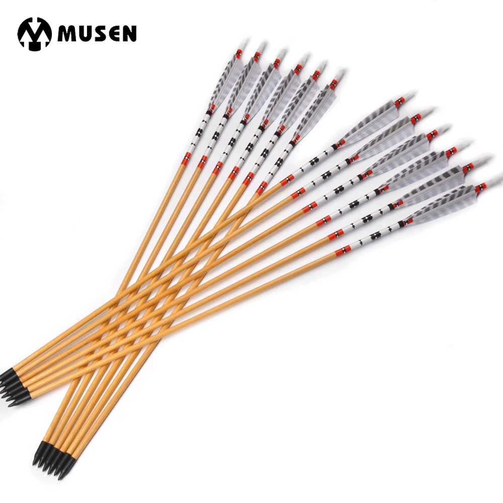 6/12/24pcs 80cm Spine 500 Dia 8.5mm Wooden Pine Arrows with Turkeys Feathers for Recurve Compound Bow Longbow Archery Shooting
6/12/24pcs 80cm Spine 500 Dia 8.5mm Wooden Pine Arrows with Turkeys Feathers for Recurve Compound Bow Longbow Archery Shooting