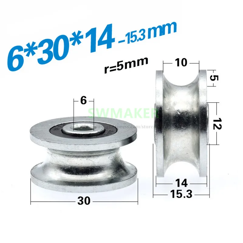 10pcs 6*30*14 mm U-type rolling wheel ,grooved bearing pulley, 1 cm track guide wheel/wire rope overhead crane
10pcs 6*30*14 mm U-type rolling wheel ,grooved bearing pulley, 1 cm track guide wheel/wire rope overhead crane
