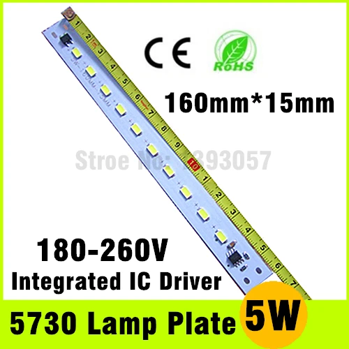 180V-260V LED Tube Plate 5W SMD 5730 Epistar Chip Cold White / Warm White Light Panel PCB
180V-260V LED Tube Plate 5W SMD 5730 Epistar Chip Cold White / Warm White Light Panel PCB