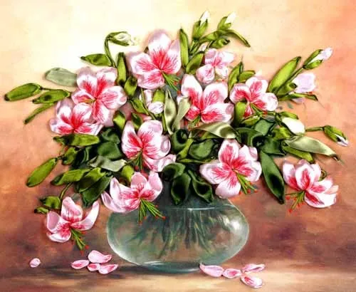 Needlework, Ribbon Cross stitch Sets for Embroidery kit, Beautiful vase Lily flowers Cross-Stitch handwork wall decoration
Needlework, Ribbon Cross stitch Sets for Embroidery kit, Beautiful vase Lily flowers Cross-Stitch handwork wall decoration
