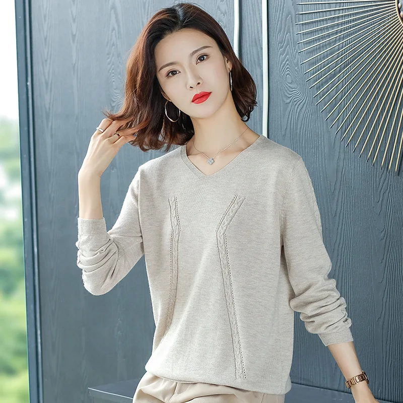 V-collar Knitted Sweater Women Loose Plus Size Thin Long Sleeve Jumper Tops Female Autumn Winter Korean Pullover Sweaters H9245
V-collar Knitted Sweater Women Loose Plus Size Thin Long Sleeve Jumper Tops Female Autumn Winter Korean Pullover Sweaters H9245