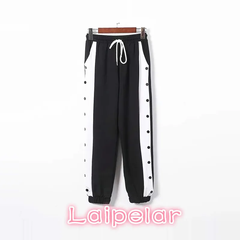Summer Side stripe button high waist pants Sexy Drawstring black harem pants Casual Lace up sweatpants elegant joggers Pant
Summer Side stripe button high waist pants Sexy Drawstring black harem pants Casual Lace up sweatpants elegant joggers Pant