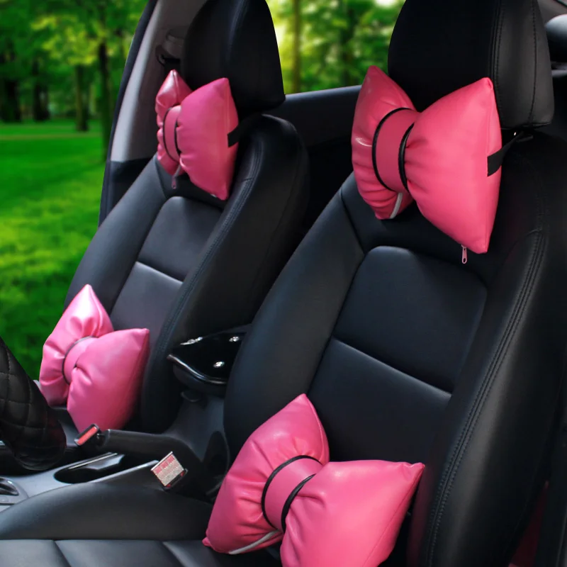 Cute Bowknot PU Leather Car Neck Pillow Waist Support Pillows Auto Safety Seat Headrest Cover Pink Red Car Accessories for Girls
Cute Bowknot PU Leather Car Neck Pillow Waist Support Pillows Auto Safety Seat Headrest Cover Pink Red Car Accessories for Girls