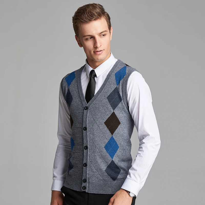 Male Button Up Wool Coat V Neck Argyle Sleeveless Sweater Cardigan Male Cashmere Knitwear Outwear
Male Button Up Wool Coat V Neck Argyle Sleeveless Sweater Cardigan Male Cashmere Knitwear Outwear