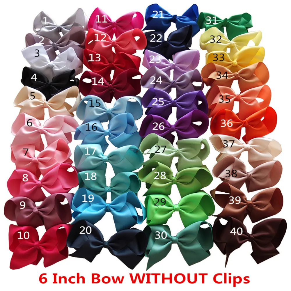 WITHOUT clips 6 inch Ribbon bows NO clips Bow Supplier Hair Accessories Making 40 Colors Available 40pcs/lot
WITHOUT clips 6 inch Ribbon bows NO clips Bow Supplier Hair Accessories Making 40 Colors Available 40pcs/lot