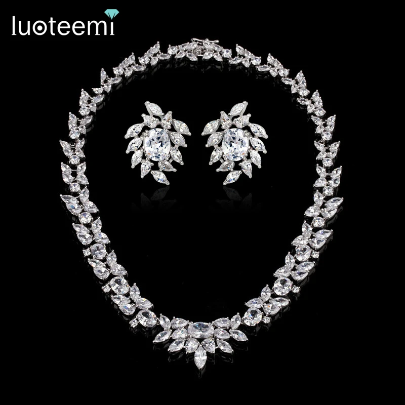 LUOTEEMI Wedding Bridal Necklace Earring Jewelry Sets Luxury Sparkling AAA Cubic Zirconia Women Bride Engagement Accessories
LUOTEEMI Wedding Bridal Necklace Earring Jewelry Sets Luxury Sparkling AAA Cubic Zirconia Women Bride Engagement Accessories