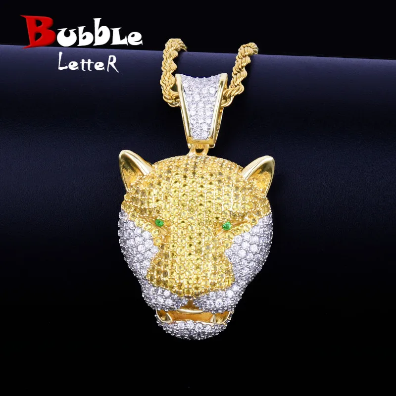 Leopard Head Pendant Gold Color Cubic Zircon Men's Hip Hop Necklace Jewelry
Leopard Head Pendant Gold Color Cubic Zircon Men's Hip Hop Necklace Jewelry