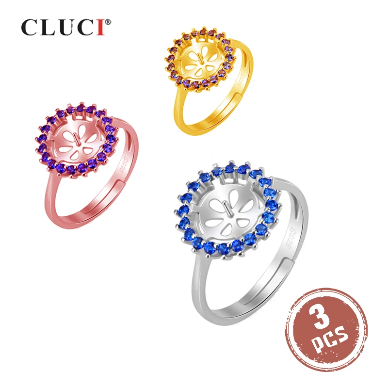 CLUCI 3pcs 925 Silver Round Blue Zircon Rings for Women Jewelry Pearl Ring Mounting Real Silver 925 Adjustable Rings SR2161SB
CLUCI 3pcs 925 Silver Round Blue Zircon Rings for Women Jewelry Pearl Ring Mounting Real Silver 925 Adjustable Rings SR2161SB