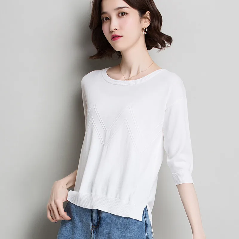 Spring Summer Knitted Sweater Wear Women Korean Loose Thin Pullover Sweaters Female Solid Color Round Collar Tops Clothing H9347
Spring Summer Knitted Sweater Wear Women Korean Loose Thin Pullover Sweaters Female Solid Color Round Collar Tops Clothing H9347