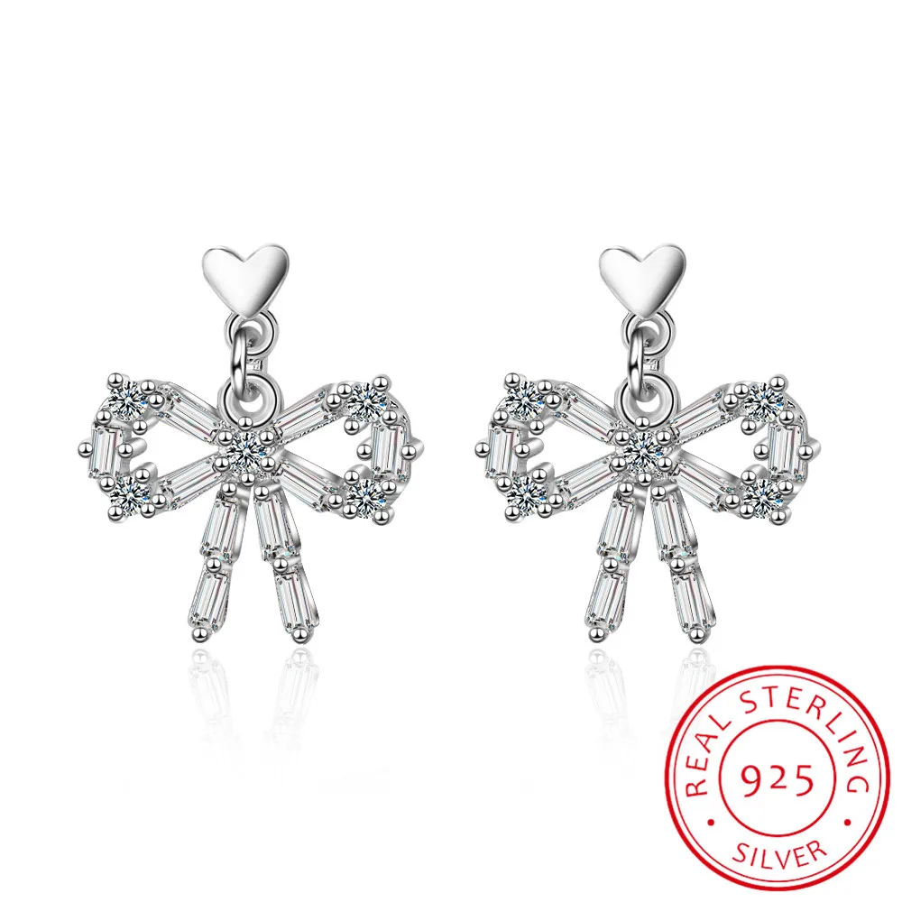 925 Sterling Silver Sweet Dazzling Bowknot Cz Crystal Stud Earring Pendientes Brincos For Women Sterling Silver Jewelry Gift
925 Sterling Silver Sweet Dazzling Bowknot Cz Crystal Stud Earring Pendientes Brincos For Women Sterling Silver Jewelry Gift