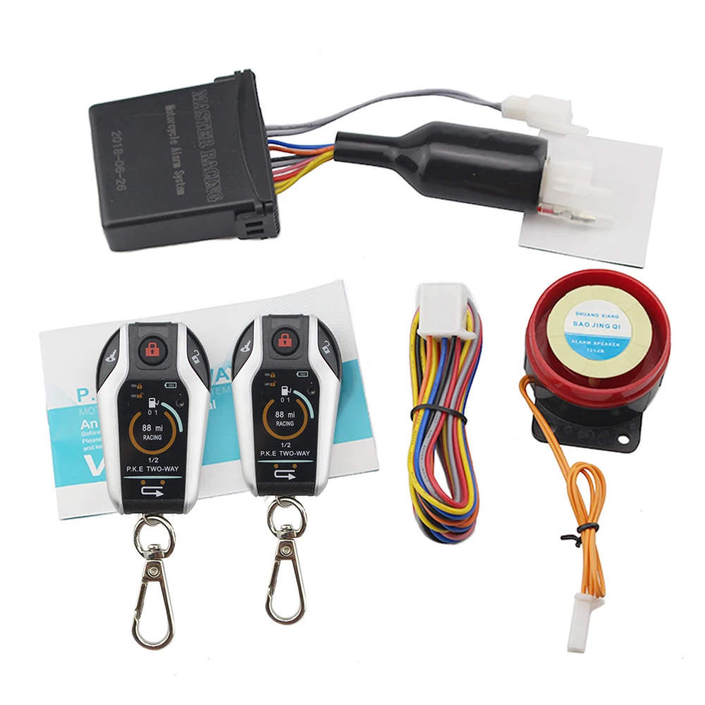 Two Way Moto Alam System Remote Control Motorcycle Scooter Anti-theft Alarm Device Theft Protection Engine Start PKE Sensing
Two Way Moto Alam System Remote Control Motorcycle Scooter Anti-theft Alarm Device Theft Protection Engine Start PKE Sensing