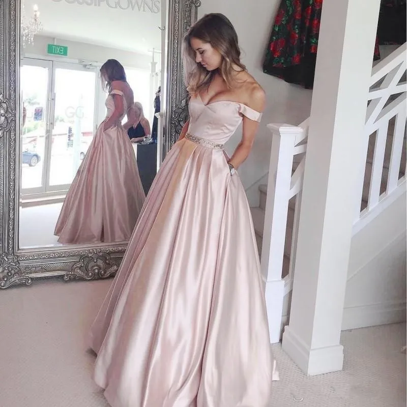 Elegant Muslim Evening Dresses A-line Off The Shoulder Satin Beaded Islamic Dubai Saudi Arabic Long Formal Evening Gown
Elegant Muslim Evening Dresses A-line Off The Shoulder Satin Beaded Islamic Dubai Saudi Arabic Long Formal Evening Gown
