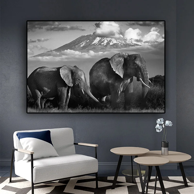 Black and White Wild Elephant Landscape Canvas Painting Posters and Prints Scandinavian Cuadros Wall Art Picture for Living Room
Black and White Wild Elephant Landscape Canvas Painting Posters and Prints Scandinavian Cuadros Wall Art Picture for Living Room