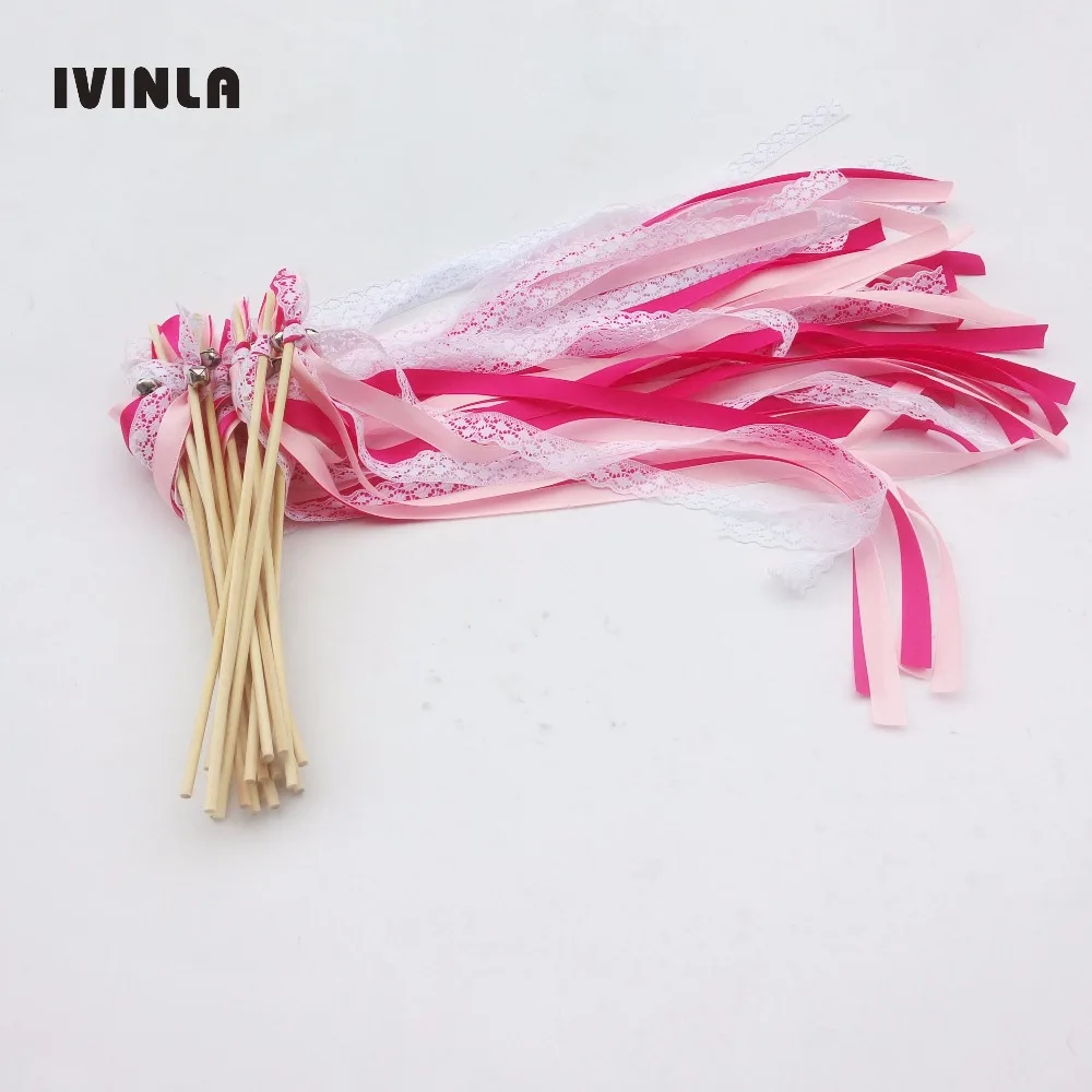 50 шт./лот Fushia 3 ленты Свадебные палочки кружевная белая лента для дня рождения Рождественская лента с колокольчиком
50 шт./лот Fushia 3 ленты Свадебные палочки кружевная белая лента для дня рождения Рождественская лента с колокольчиком
