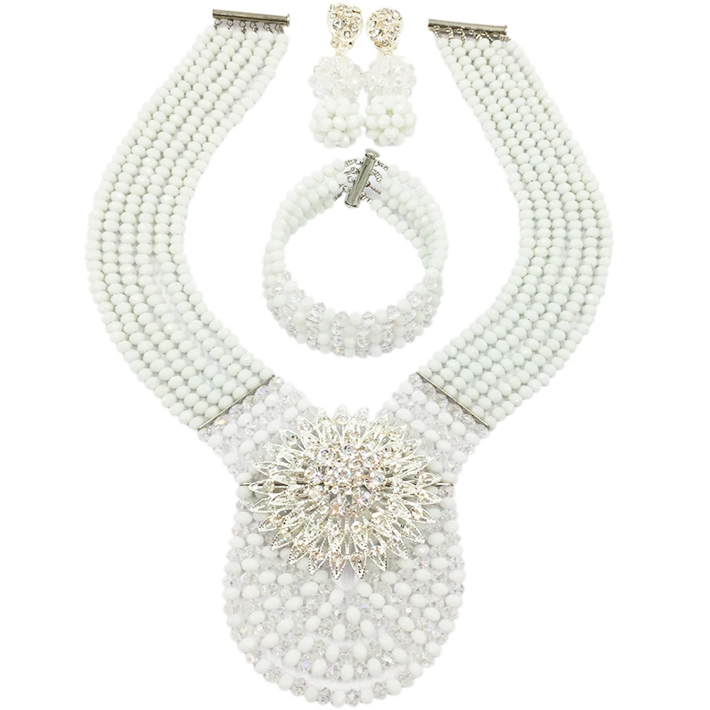 Lovely White Clear AB Crystal Necklace African Beads Jewelry Set Nigerian Wedding Sets 6WDK09
Lovely White Clear AB Crystal Necklace African Beads Jewelry Set Nigerian Wedding Sets 6WDK09