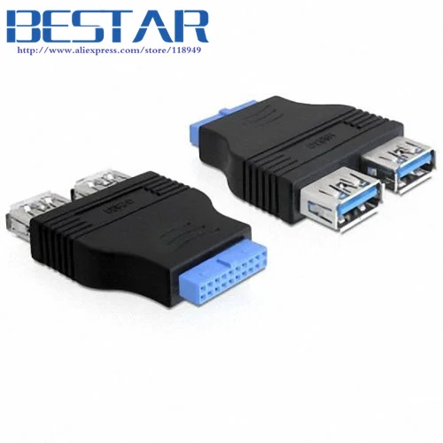 Адаптер с 2 портами USB 3,0 USB «Мама» на материнскую плату с 20-контактным разъемом
Адаптер с 2 портами USB 3,0 USB «Мама» на материнскую плату с 20-контактным разъемом