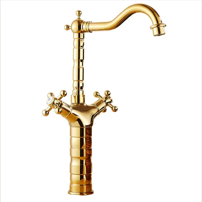 Retro Golden Two Handle Swivel Sink Faucets,Bathroom Basin Mixer Tap,gold dual handle hot and cold water mixer tap,J14012
Retro Golden Two Handle Swivel Sink Faucets,Bathroom Basin Mixer Tap,gold dual handle hot and cold water mixer tap,J14012