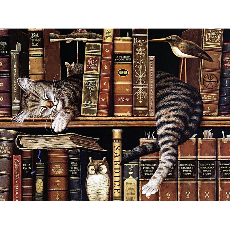 Full Square/round Drill 5D DIY Diamond Painting "bookcase Cat" handmade 3D Embroidery arts Cross Stitch Mosaic Decor gift WG081
Full Square/round Drill 5D DIY Diamond Painting "bookcase Cat" handmade 3D Embroidery arts Cross Stitch Mosaic Decor gift WG081