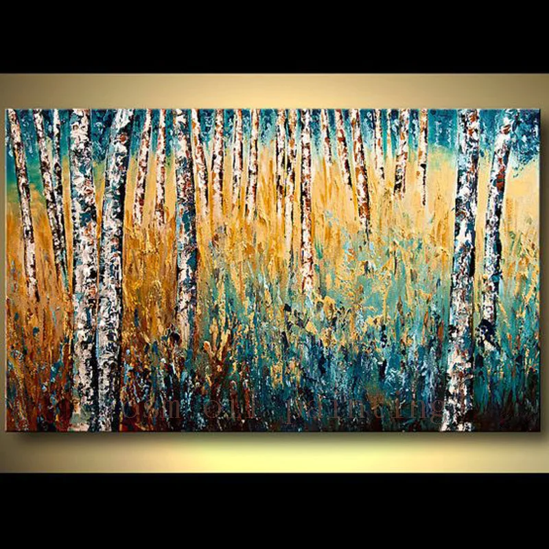 Hand Painted Birch Tree Painting for Home Decorative Handmade Wall Art Palette Knife Thick Landscape Texture Canvas Oil Painting
Hand Painted Birch Tree Painting for Home Decorative Handmade Wall Art Palette Knife Thick Landscape Texture Canvas Oil Painting