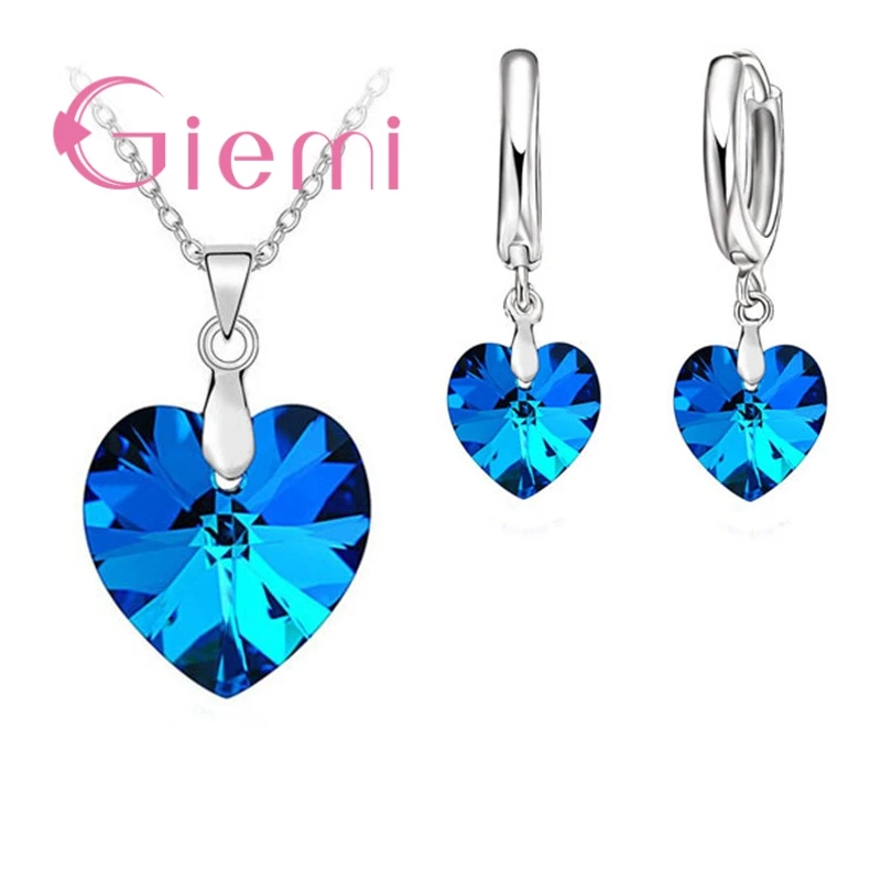 Austrian Crystal 925 Silver Needle Jewelry Heart Pendant Necklaces Lever Back Earrings Women Accessories Gift
Austrian Crystal 925 Silver Needle Jewelry Heart Pendant Necklaces Lever Back Earrings Women Accessories Gift