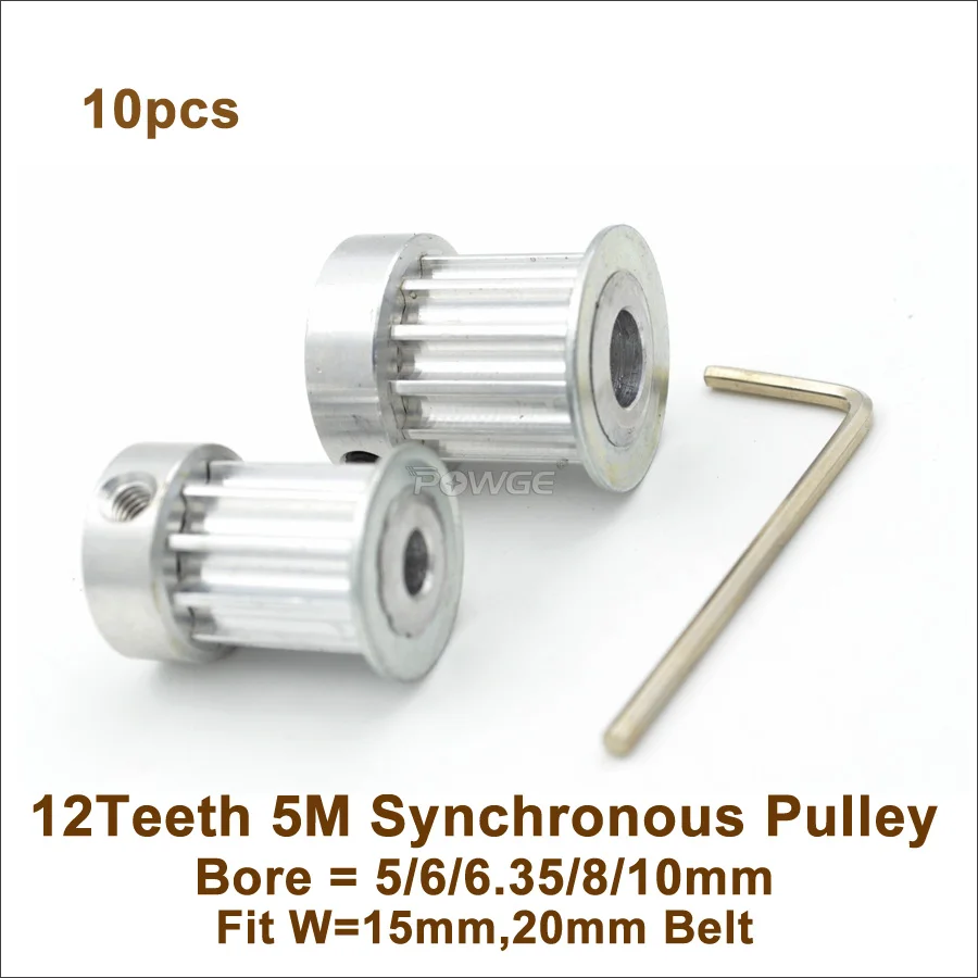 POWGE 10pcs 12 Teeth 5M Synchronous Pulley Bore5/6/6.35/8/10mm Fit Width 15/20mm 5M Timing Belt 12T 12Teeth HTD 5M Timing Pulley
POWGE 10pcs 12 Teeth 5M Synchronous Pulley Bore5/6/6.35/8/10mm Fit Width 15/20mm 5M Timing Belt 12T 12Teeth HTD 5M Timing Pulley