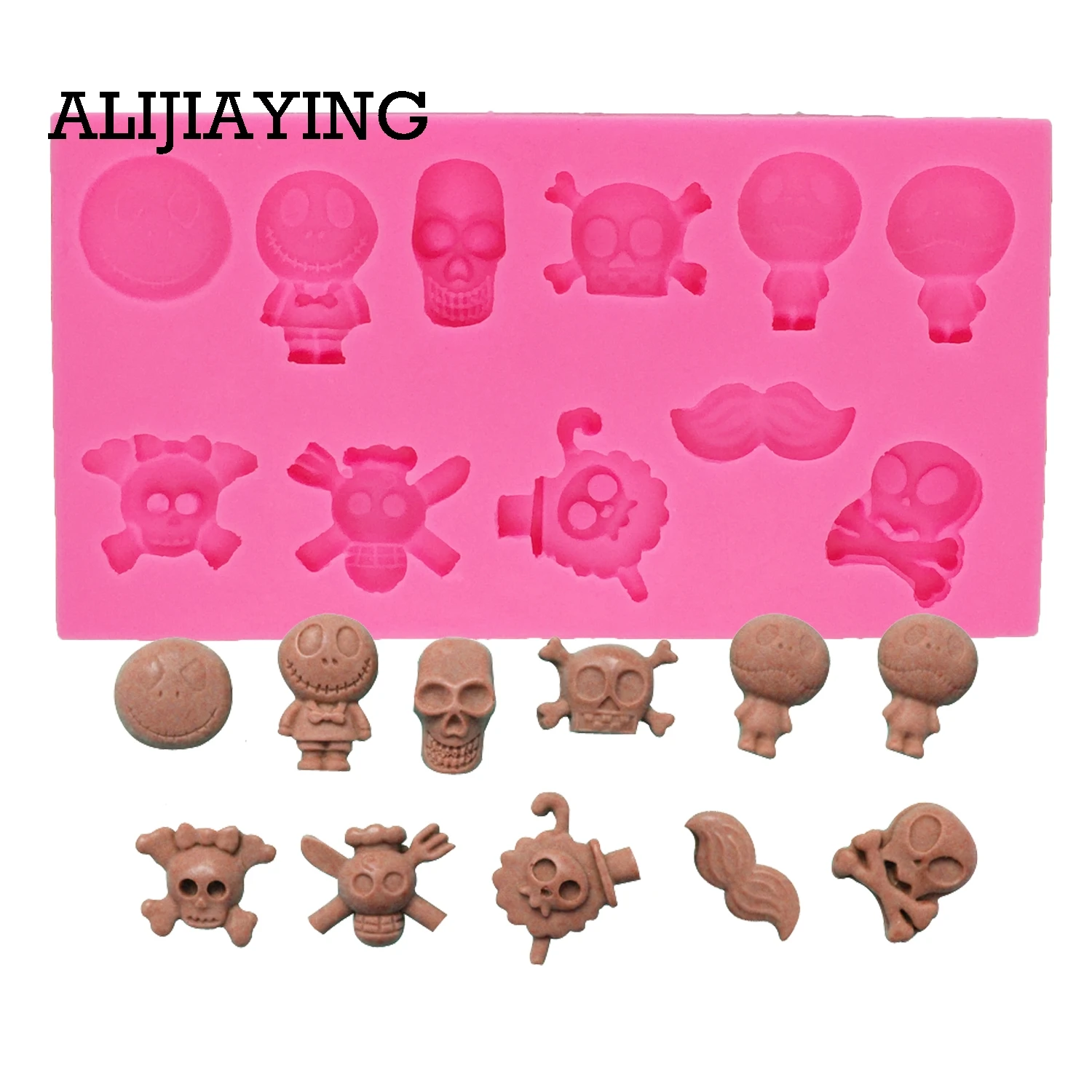 M0185 1Pcs 3D Skull Head Chocolate Molds Embossed Silicone Halloween Cake Fondant Mould DIY Baking Decorating Tools
M0185 1Pcs 3D Skull Head Chocolate Molds Embossed Silicone Halloween Cake Fondant Mould DIY Baking Decorating Tools
