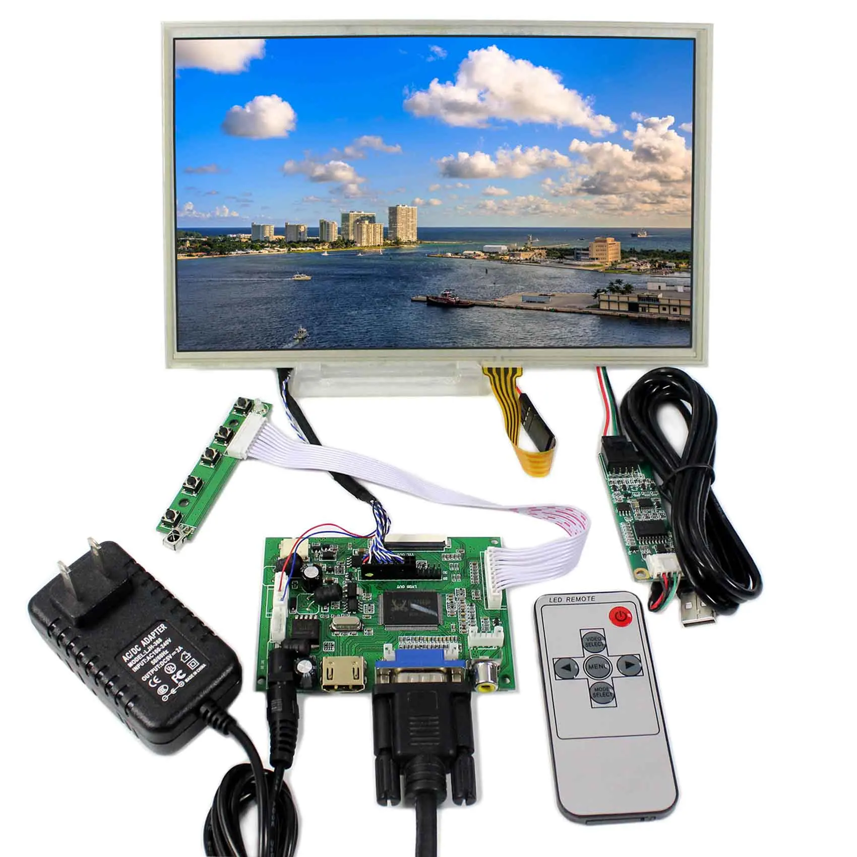 10.2inch HSD100IFW1 1024x600 Touch LCD Screen VS102TP-A2+H DMI VGA 2AV LCD Controller Board VS-TY2662-V1
10.2inch HSD100IFW1 1024x600 Touch LCD Screen VS102TP-A2+H DMI VGA 2AV LCD Controller Board VS-TY2662-V1