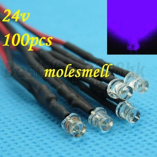 100pcs 3mm 24v Flat Top Purple/UV LED Lamp Light Set Pre-Wired 3mm 24V DC Wired 3mm big/wide angle Purple 24v led
100pcs 3mm 24v Flat Top Purple/UV LED Lamp Light Set Pre-Wired 3mm 24V DC Wired 3mm big/wide angle Purple 24v led