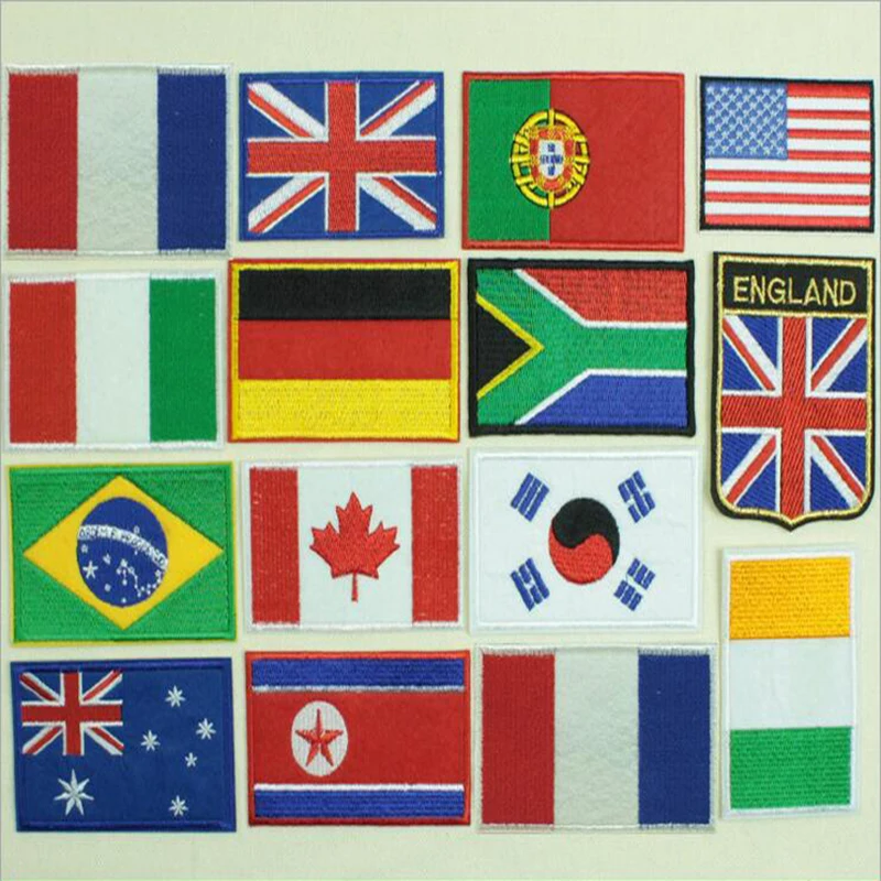 Clothes Backpacks Hats Handmade Country Flag Sewing Russia Spain France UK Personality Embroidery Design Hook Loop Patches
Clothes Backpacks Hats Handmade Country Flag Sewing Russia Spain France UK Personality Embroidery Design Hook Loop Patches