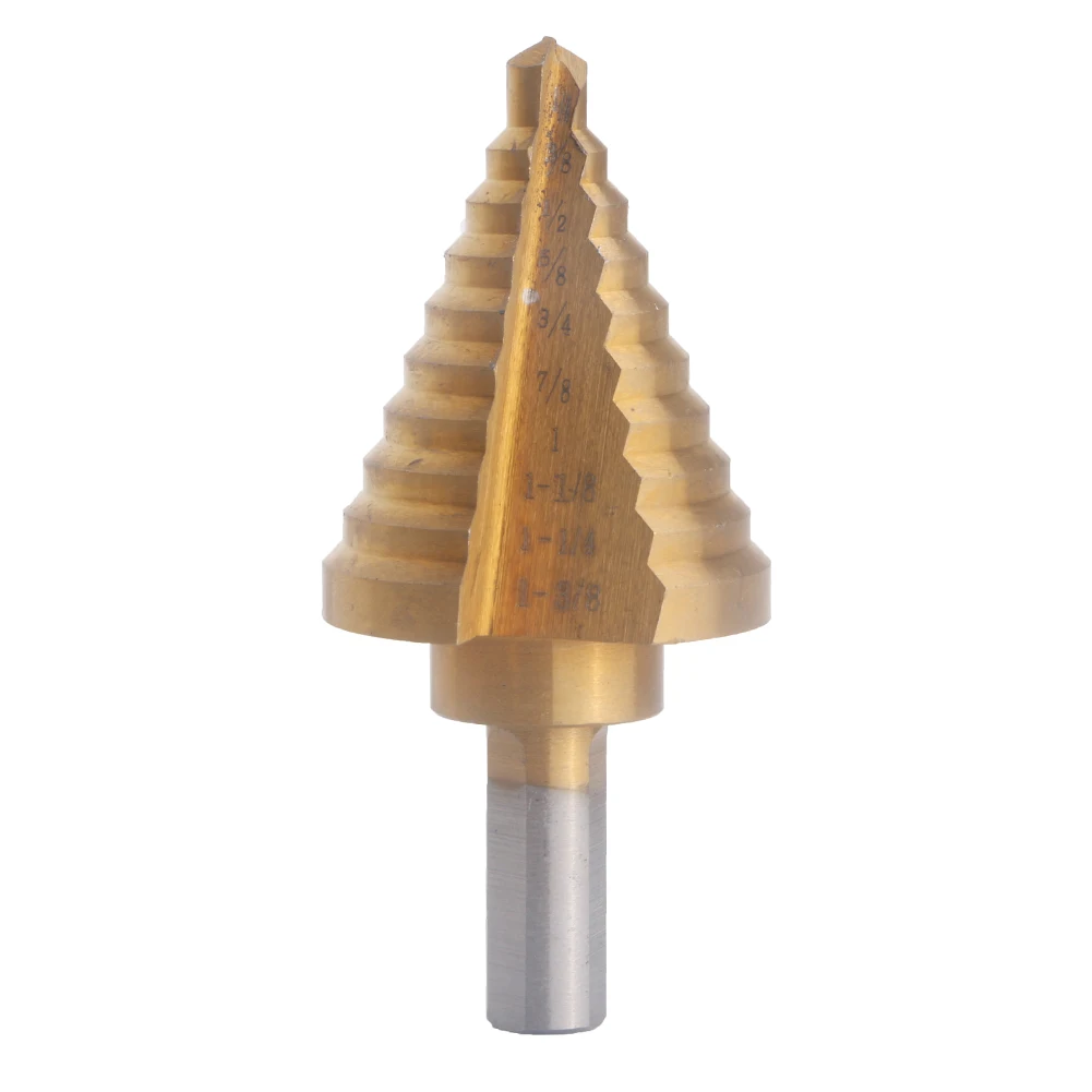 1/4" to 1-3/8" Inch Titanium Coated HSS Step Cone Drill Bit Hole Cutter Tool Triangular Shank
1/4" to 1-3/8" Inch Titanium Coated HSS Step Cone Drill Bit Hole Cutter Tool Triangular Shank