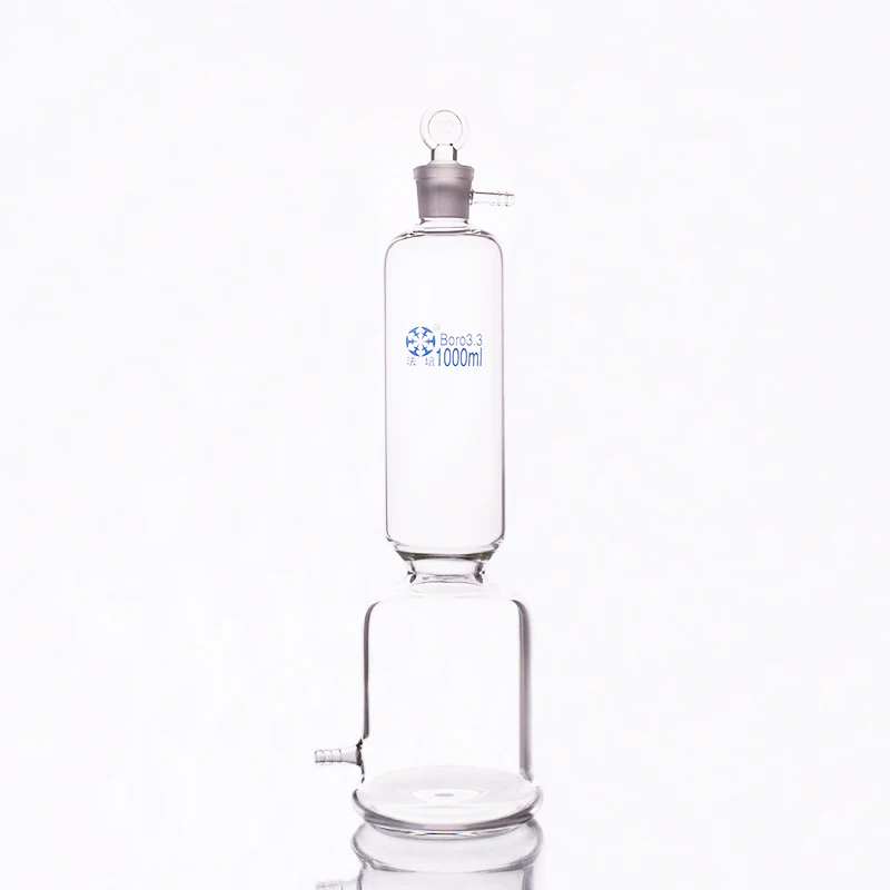 Gas drying tower with glass stopper,Capacity 1000ml,Joint 29/32,High borosilicate glass drying device
Gas drying tower with glass stopper,Capacity 1000ml,Joint 29/32,High borosilicate glass drying device