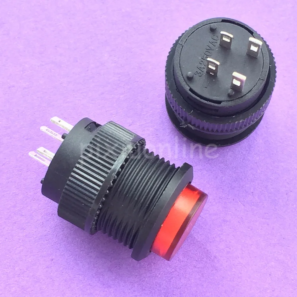 2Pcs/Lot YT112Y 16mm AC 250V 3A 4 Foot Pins Plastic Push Button Switch
2Pcs/Lot YT112Y 16mm AC 250V 3A 4 Foot Pins Plastic Push Button Switch