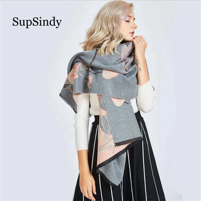 SupSindy Women Winter scarf Thick soft warm Cashmere wool scarf for women luxury brand fashion Tulip Flowers Shawl Scarves Gray
SupSindy Women Winter scarf Thick soft warm Cashmere wool scarf for women luxury brand fashion Tulip Flowers Shawl Scarves Gray