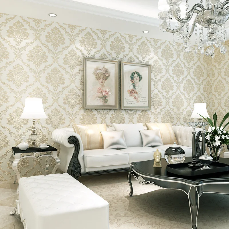 Обои beibehang из дамасской бумаги для гостиной, 3d обои с блестками, бумажные обои, роскошные украшения для дома, напольные покрытия 
Обои beibehang из дамасской бумаги для гостиной, 3d обои с блестками, бумажные обои, роскошные украшения для дома, напольные покрытия