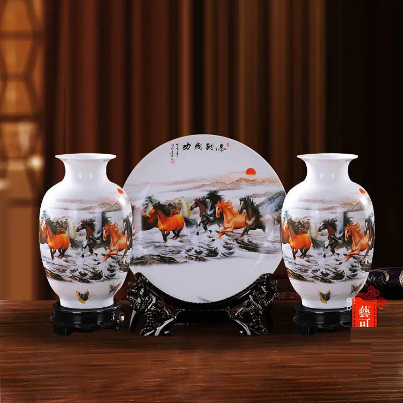 Chinese Fengshan Living Room Decoration Crafts, Ceramic Vases Decoration, Home Decoration, Bogujia Three-piece Set
Chinese Fengshan Living Room Decoration Crafts, Ceramic Vases Decoration, Home Decoration, Bogujia Three-piece Set