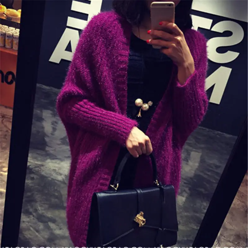 Autumn Sweater Women New Bat Sleeve Loose Large Size Fashion Jacket Female Long Sleeve Knit Mohair Sweater Long Cardigan f1120
Autumn Sweater Women New Bat Sleeve Loose Large Size Fashion Jacket Female Long Sleeve Knit Mohair Sweater Long Cardigan f1120