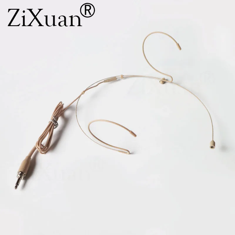 Mini Dual Earhook Condenser Cardioid Headset Microphone For Karaoke Wireless Body-Pack Transmitter 3.5mm Male Screw Thread Plug