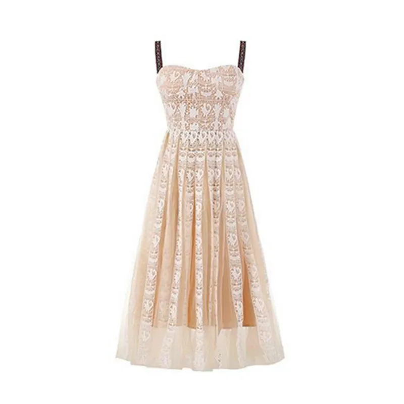 High Quality Birthday party Runway Dress 2018 Summer Women Sexy Spaghetti Strap Strapless Casual Lace Dinner Dress
High Quality Birthday party Runway Dress 2018 Summer Women Sexy Spaghetti Strap Strapless Casual Lace Dinner Dress