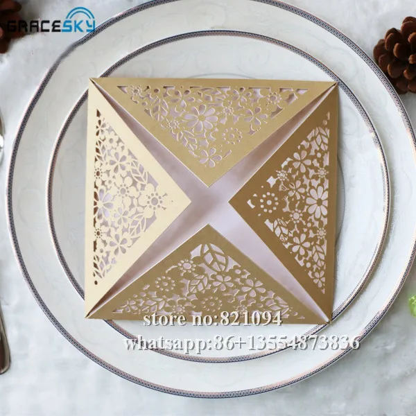 50Xfree shipping laser cutting New Flowers four side open design invitation cards with inner paper for wedding party invitation
50Xfree shipping laser cutting New Flowers four side open design invitation cards with inner paper for wedding party invitation