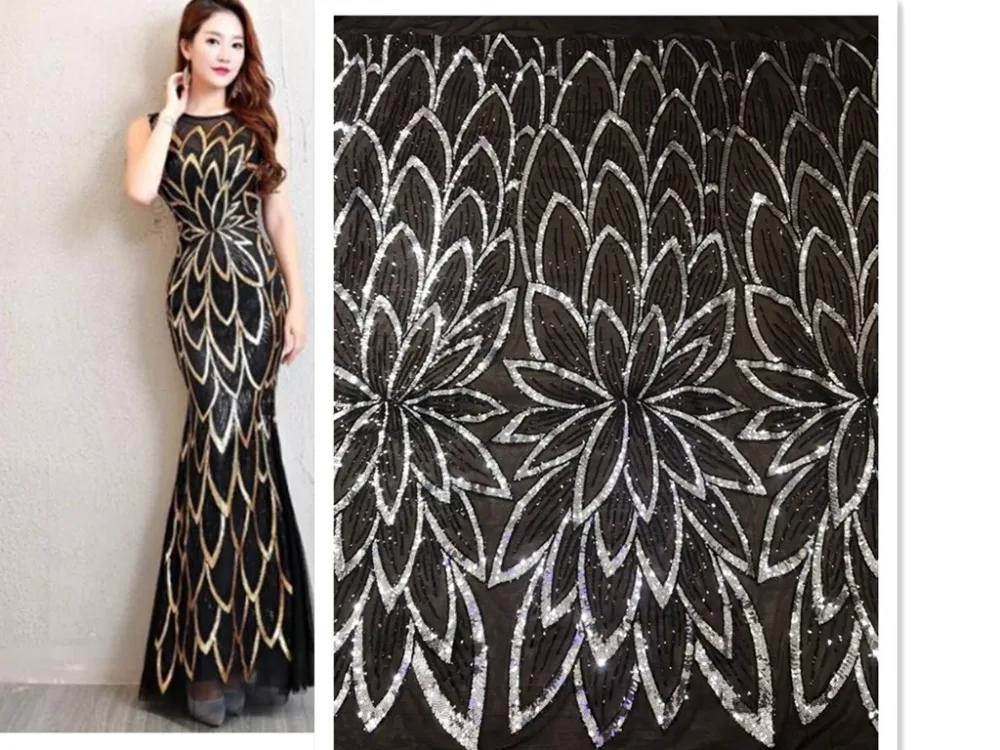 Black silver seqquin embroidery black mesh tulle fabric for stage /wedding/evening dress/party H-122316
Black silver seqquin embroidery black mesh tulle fabric for stage /wedding/evening dress/party H-122316