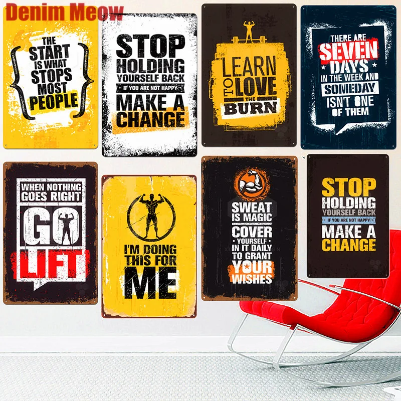 Retro Fitness Exercise Plaque Metal Tin Signs Gym Painting Make A Change Poster Vintage Wall Art Sticker Pub Bar Home Decor N257
Retro Fitness Exercise Plaque Metal Tin Signs Gym Painting Make A Change Poster Vintage Wall Art Sticker Pub Bar Home Decor N257