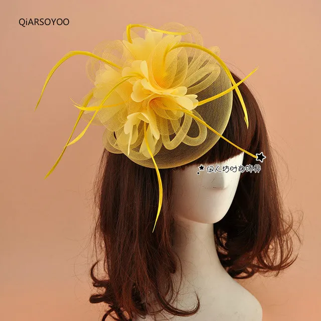 Korean Feather Wedding Fascinators And Hats Red White Orange Yellow Fashion Women Party Show Horse Race Flower Headpiece
Korean Feather Wedding Fascinators And Hats Red White Orange Yellow Fashion Women Party Show Horse Race Flower Headpiece