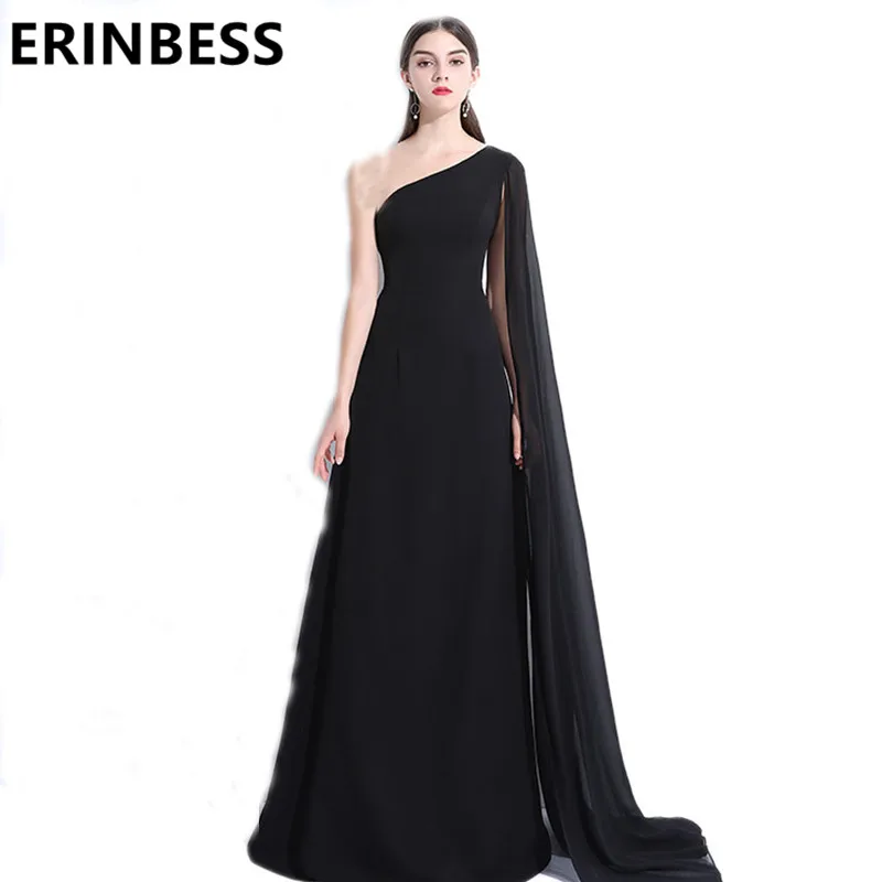 Vestido De Festa One Shoulder Black Mermaid Evening Dresses Robe De Soiree 2019 Long Floor Length Chiffon Party Dress
Vestido De Festa One Shoulder Black Mermaid Evening Dresses Robe De Soiree 2019 Long Floor Length Chiffon Party Dress